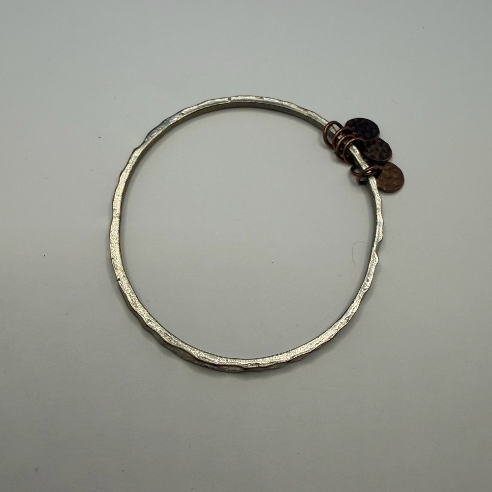 Source Unknown Oxidized Silver-Tone Bangle With C… - image 5